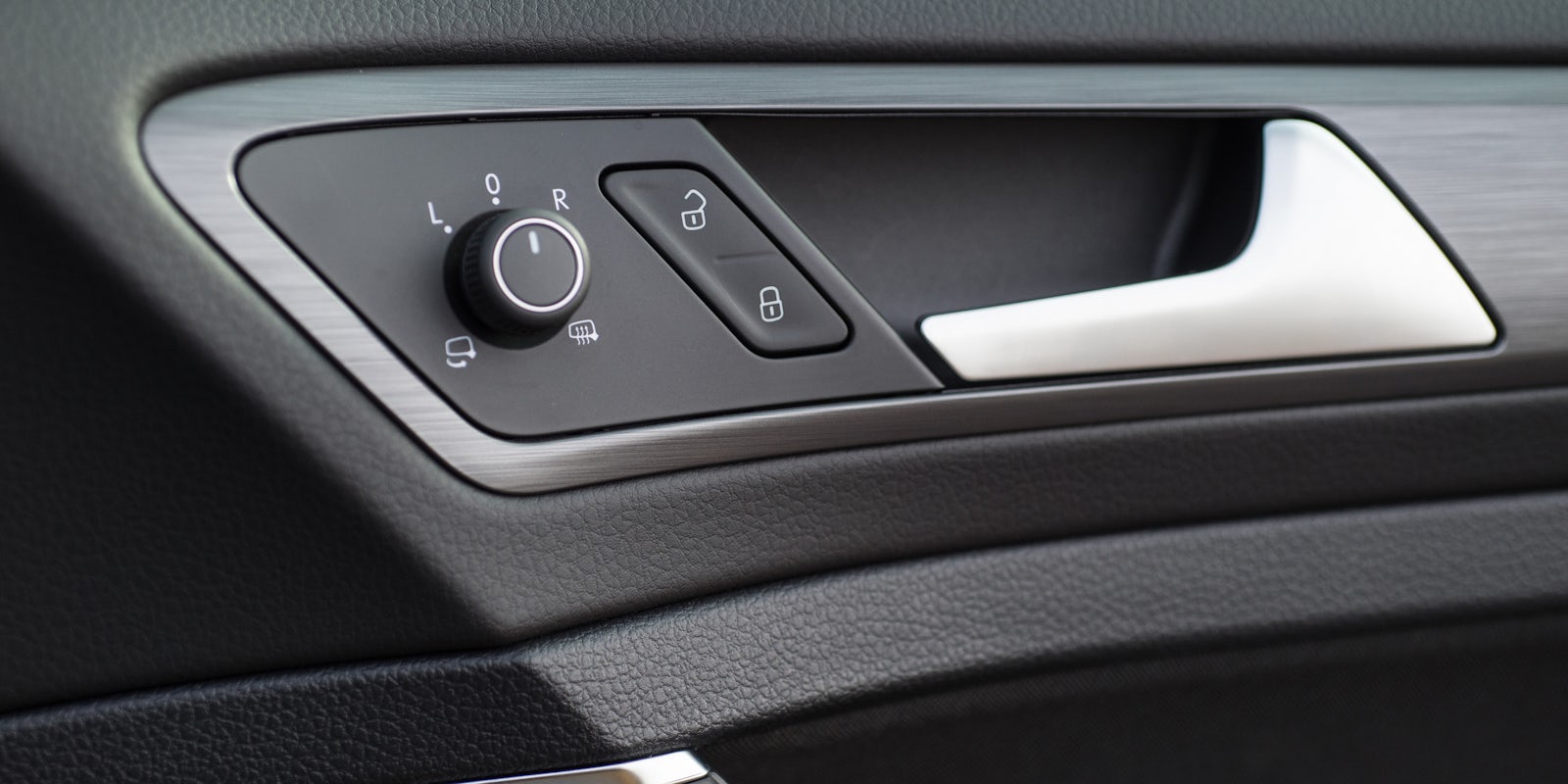 For the R, the regular Golf's dash is livened up with carbon fibre-effect trim pieces