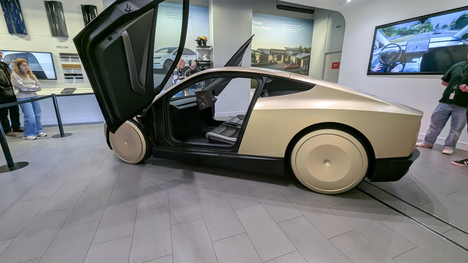 New Tesla Cybercab Makes Its UK Debut A Close up With The New New Tesla Cybercab Makes Its UK Debut A Close up With The New