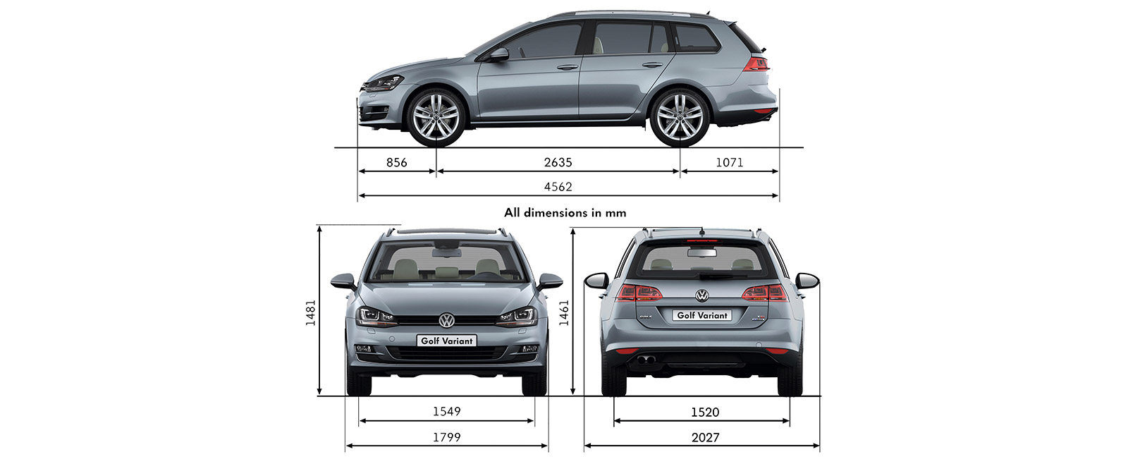 VW Golf 7 универсал габариты